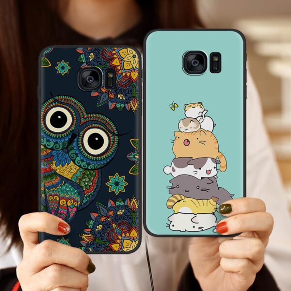 Samsung Galaxy S Serie Retro TPU Handyhülle Eule Galaxy S7 – Bild 5