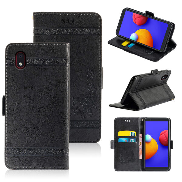 Samsung Galaxy A Serie Einfarbig PU Handyhülle Galaxy A01 Core Geschäft – Bild 2