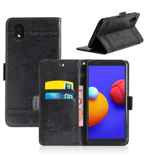 Samsung Galaxy A Serie Einfarbig PU Handyhülle Galaxy A01 Core Geschäft – Bild 3