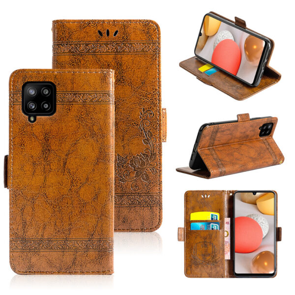 Samsung Galaxy A Serie Ölwachsleder PU Galaxy A42 5G Jahrgang Handyhülle – Bild 2