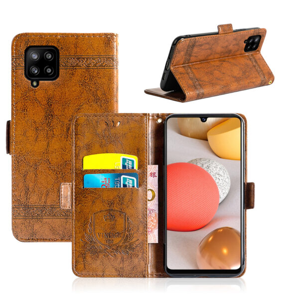 Samsung Galaxy A Serie Ölwachsleder PU Galaxy A42 5G Jahrgang Handyhülle – Bild 3