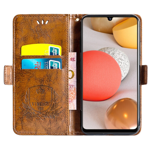 Samsung Galaxy A Serie Ölwachsleder PU Galaxy A42 5G Jahrgang Handyhülle – Bild 4