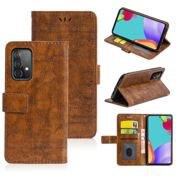 Samsung Galaxy A Serie PU Jahrgang Galaxy A52 5G Handyhülle Ölwachsleder – Bild 2