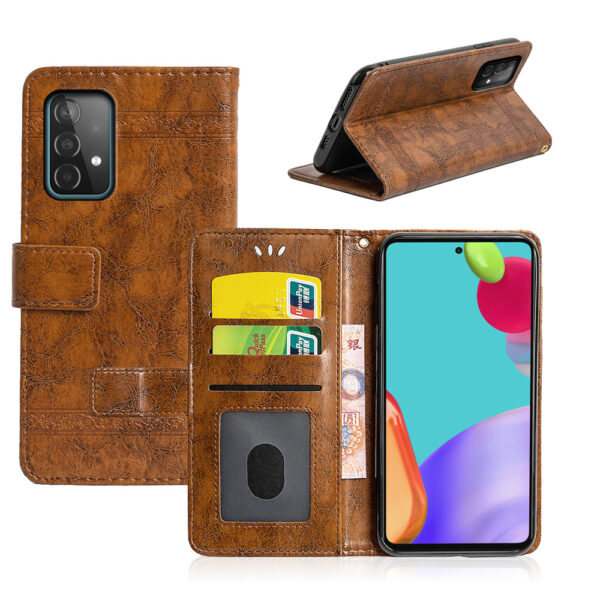 Samsung Galaxy A Serie PU Jahrgang Galaxy A52 5G Handyhülle Ölwachsleder – Bild 3