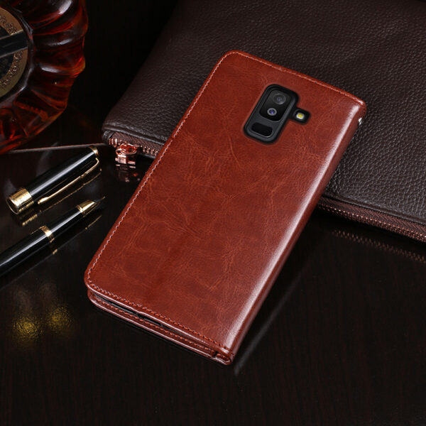 Samsung Galaxy A Serie Leder Einfarbig Handyhülle Galaxy A6 Plus (2018) Geschäft – Bild 2