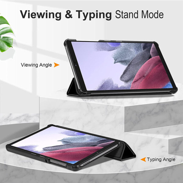 Samsung Tablet Serie Mikrofaserleder Mode Galaxy Tab A7 Lite Einfarbig Tablethülle – Bild 2