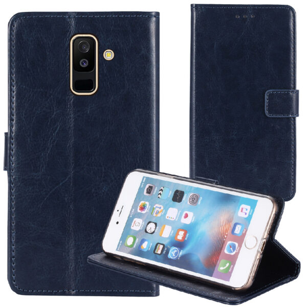 Samsung Galaxy A Serie Leder Einfarbig Handyhülle Galaxy A6 Plus (2018) Geschäft – Bild 5