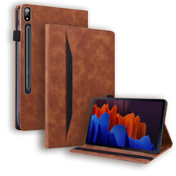 Samsung Tablet Serie Leder Einfarbig Mode Tablethülle Galaxy Tab S8 Ultra – Bild 10