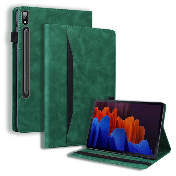 Samsung Tablet Serie Leder Einfarbig Mode Tablethülle Galaxy Tab S8 Ultra – Bild 2