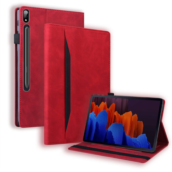 Samsung Tablet Serie Leder Einfarbig Mode Tablethülle Galaxy Tab S8 Ultra – Bild 6