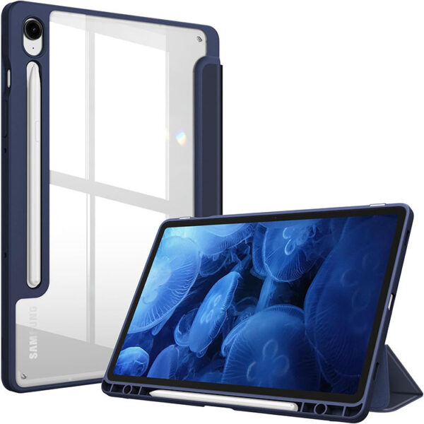 Samsung Tablet Serie Mode Einfarbig Tablethülle Galaxy Tab S9 FE Kohlefaser – Bild 9