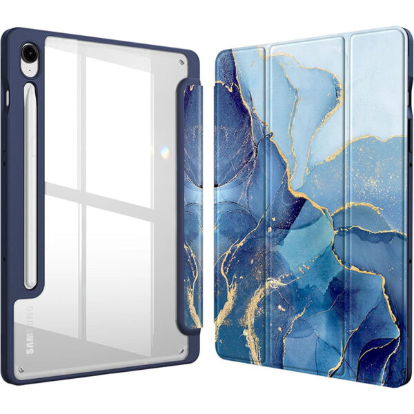Samsung Tablet Serie Mode Einfarbig Tablethülle Galaxy Tab S9 FE Kohlefaser – Bild 15