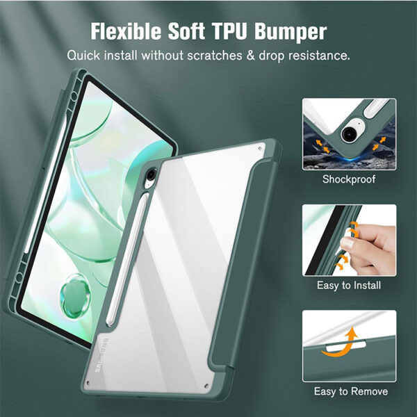 Samsung Tablet Serie Mode Einfarbig Tablethülle Galaxy Tab S9 FE Kohlefaser – Bild 3