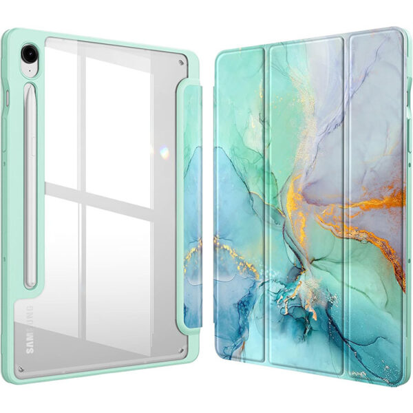 Samsung Tablet Serie Mode Einfarbig Tablethülle Galaxy Tab S9 FE Kohlefaser – Bild 4