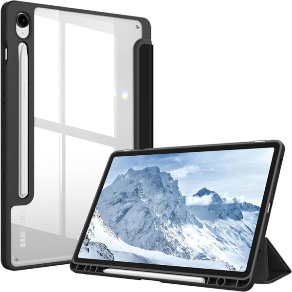Samsung Tablet Serie Mode Einfarbig Tablethülle Galaxy Tab S9 FE Kohlefaser – Bild 5