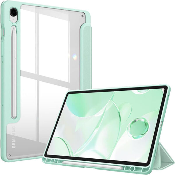 Samsung Tablet Serie Mode Einfarbig Tablethülle Galaxy Tab S9 FE Kohlefaser – Bild 6