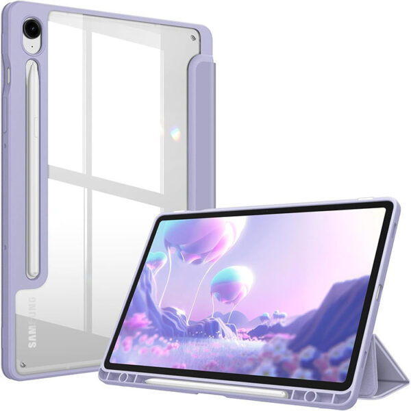 Samsung Tablet Serie Mode Einfarbig Tablethülle Galaxy Tab S9 FE Kohlefaser – Bild 7