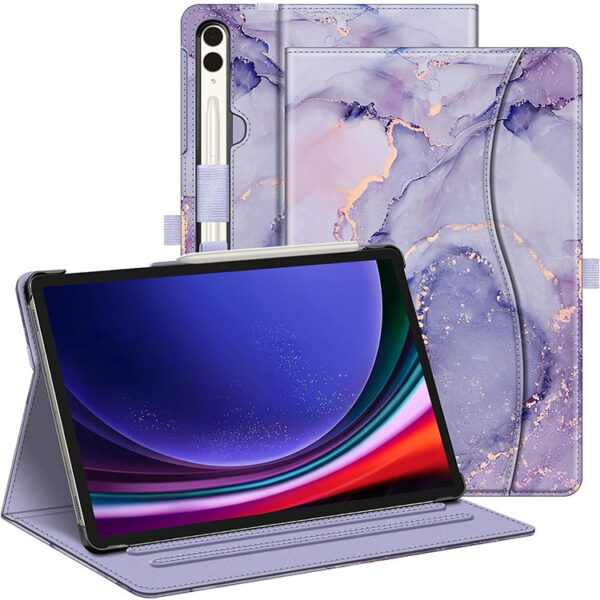 Samsung Tablet Serie Mode Leder Tablethülle Galaxy Tab S9 FE+ Blume – Bild 9