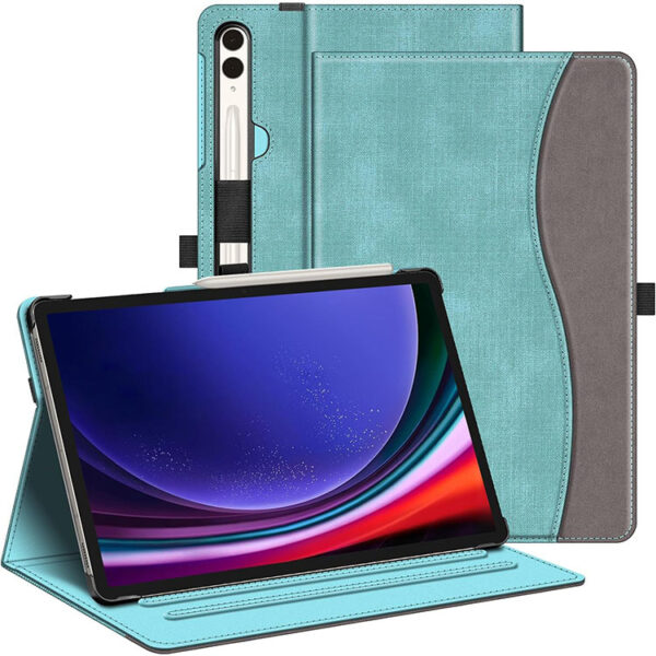Samsung Tablet Serie Mode Leder Tablethülle Galaxy Tab S9 FE+ Blume – Bild 4