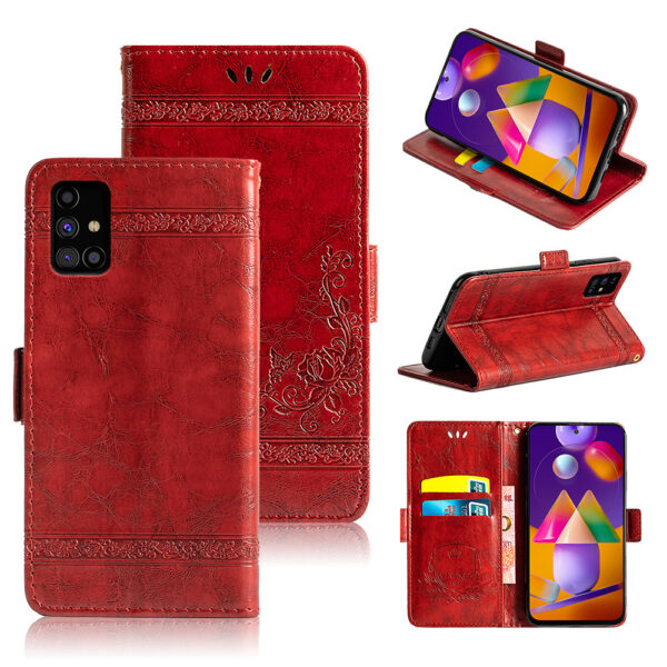 Samsung Galaxy M Serie PU Ölwachsleder Galaxy M31s Handyhülle Einfach – Bild 2