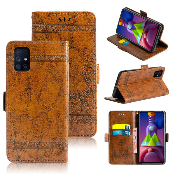 Samsung Galaxy M Serie PU Ölwachsleder Handyhülle Einfach Galaxy M51 – Bild 2