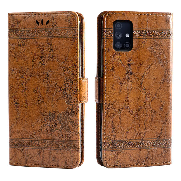 Samsung Galaxy M Serie PU Ölwachsleder Handyhülle Einfach Galaxy M51