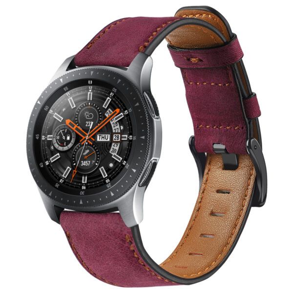 Samsung Samsung Watch Serie Uhrenarmband Mode Leder Einfarbig Galaxy Watch (46mm) – Bild 2