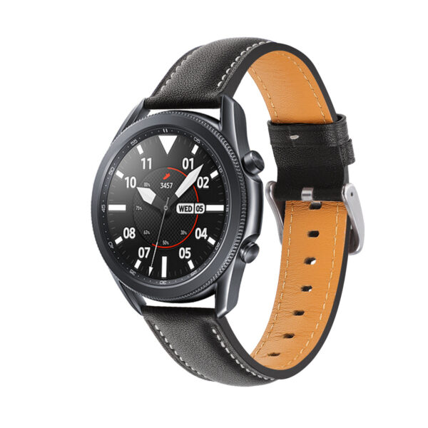 Samsung Samsung Watch Serie Leder Uhrenarmband Galaxy Watch 3 (45mm) Einfarbig Mode – Bild 5