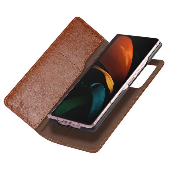Samsung Galaxy Z Serie Mode Galaxy Z Fold2 5G Handyhülle Crazy Horse Leder Leder – Bild 3