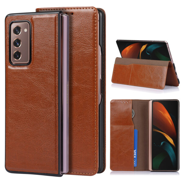 Samsung Galaxy Z Serie Mode Galaxy Z Fold2 5G Handyhülle Crazy Horse Leder Leder – Bild 4