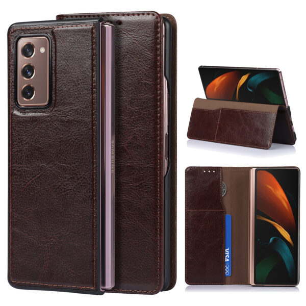 Samsung Galaxy Z Serie Mode Galaxy Z Fold2 5G Handyhülle Crazy Horse Leder Leder – Bild 9
