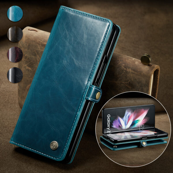 Samsung Galaxy Z Serie Galaxy Z Fold3 5G Handyhülle Crazy Horse Leder Mode – Bild 9