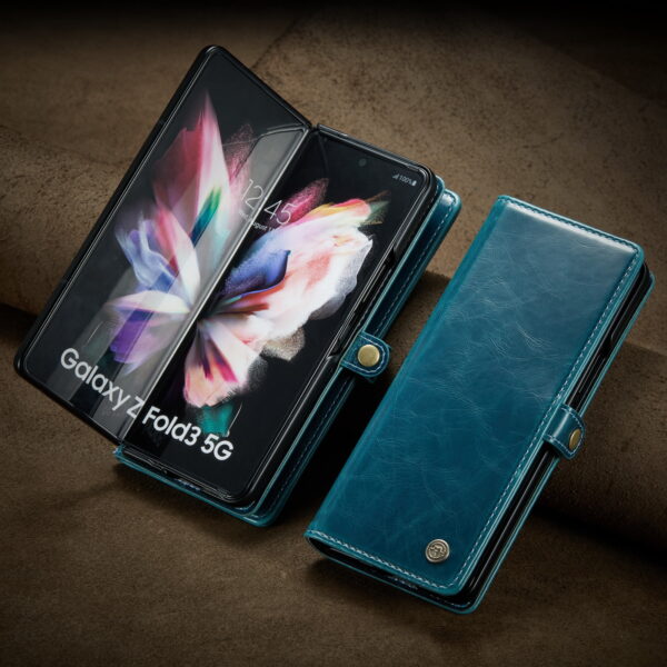 Samsung Galaxy Z Serie Galaxy Z Fold3 5G Handyhülle Crazy Horse Leder Mode – Bild 2