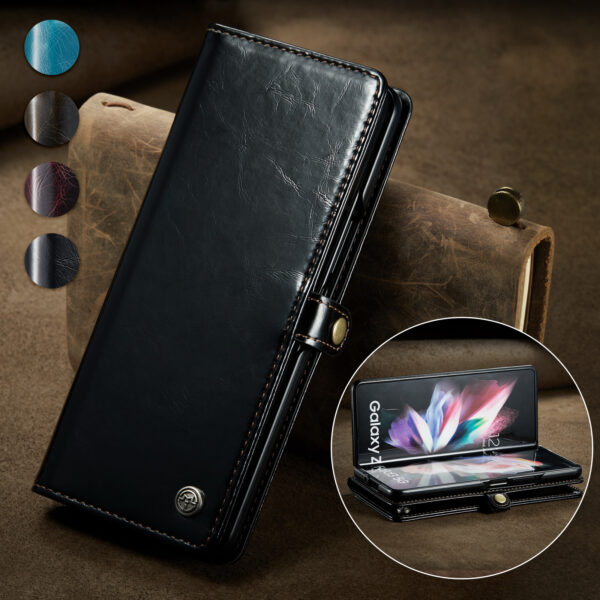 Samsung Galaxy Z Serie Galaxy Z Fold3 5G Handyhülle Crazy Horse Leder Mode – Bild 6