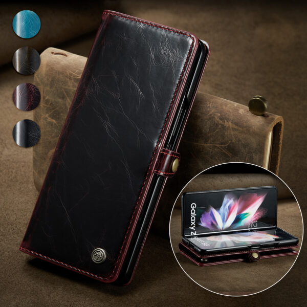 Samsung Galaxy Z Serie Galaxy Z Fold3 5G Handyhülle Crazy Horse Leder Mode – Bild 8